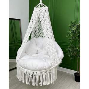 Silla Colgante de Macramé Bohemia Hecha a Mano, Hermosa Hamaca Colgante para Uso en Muebles de Jardín al Aire Libre - Product Image 2