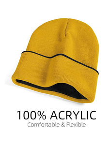 Best Selling Acrylic Cuff Beanies with Custom Logo Men Beanie Manufacturer Knitted Jacquard Cap <b>Winter</b> <b>Hats</b> - Product Image 4