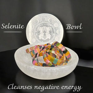 Vente en gros de bols en sélénite à prix d'usine Accessoires de cuisine et décoration intérieure Bols de table en cristal à énergie positive pour l'artisanat - Product Image 2