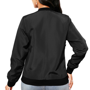 Blouson aviateur pour femme, nouveau style, prix de gros, bonne qualité, prix bas, uni, fermeture éclair, en vente - Product Image 2