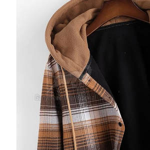 Hauts à capuche à manches longues en tissu brossé doux, coupe confortable, sweats en flanelle idéaux pour les tenues décontractées - Product Image 3