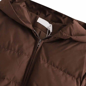 เสื้อโค้ทผู้หญิงหรูหราสีทึบเสื้อโค้ทพองเสื้อโค้ทขนเป็ดสำหรับผู้หญิงแจ็คเก็ตบอมเบอร์ฤดูหนาวงานเย็บปะติด S-XL ออกแบบได้ตามต้องการ - Product Image 6