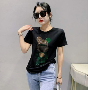 Camisetas de lentejuelas con diamantes de imitación para mujer, camisetas brillantes con diamantes de imitación, ropa de calle Y2K, camisetas gráficas de moda para discoteca - Product Image 3