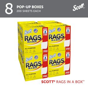 Scott Rags In A Box 75260, White, 200 Shop Towels/Box, 8 <b>Boxes</b>/Case, 1,600 Towels/Case - Product Image 6