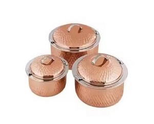 Set of 3 Classic Styles Stainless Steel Copper Casserole Kitchenware Soup Stock <b>Pots</b> Serving <b>Hot</b> <b>Pot</b> Induction <b>Cooker</b> Compatible - Product Image 1
