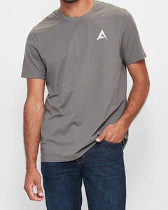 Camiseta de cuello redondo extragrande de media manga de algodón Premium 100% al por mayor para hombre con logotipo personalizado impresión digital y bordado - Product Image 5