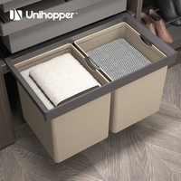UNIHOPPER MONIKA2.0 Armoire de chambre à coucher avec panier à linge extractible, bac à vêtements, sac pour costumes, armoire de 600 à 1000 mm avec sac amovible