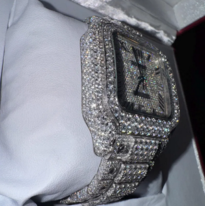 VVS Moissanite Diamond Iced Watch Mouvement automatique en acier inoxydable de style professionnel de luxe avec goujons en moissanite classiques - Product Image 6