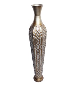 Venta al por mayor decoración del hogar plata en relieve decoración Metal planta floreros decoración del hogar jarrón de Metal recién llegado artículo fabuloso - Product Image 1