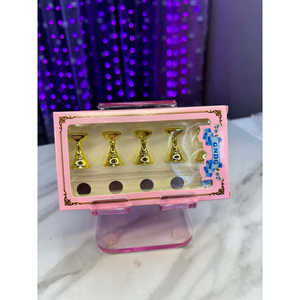 Juego de 10 Uñas Postizas Hechas a Mano con Pegamento, Diseño Cuadrado, Modelos de Uñas Falsas - Product Image 1