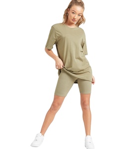 Tendance 2022 Ensemble de shorts d'été décontractés pour femmes au-dessus du genou 2 pièces 100% coton Séchage rapide - Product Image 3