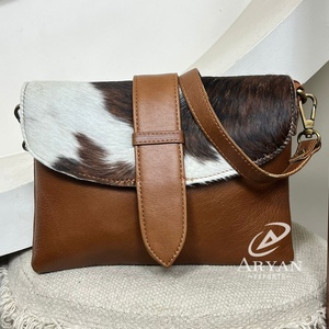 Natural Cowhide Fur Leather Sling Purses Western Cowhide Fur Leather Crossbody Stylish Multi Purpose Hot Selling Women <b>Handbags</b> - Product Image 1