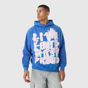 Custom Streetwear 2024 Winter Regular Fit Printed Hoodies Unisex Oversize Pullover Men High Quality 100% Cotton Waterproof - Product Image 1