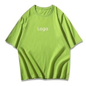 Logo personnalisé 100% coton tricoté paillettes anti-boulochage respirant col en O été décontracté ample à manches courtes T-Shirt Plus - Product Image 2