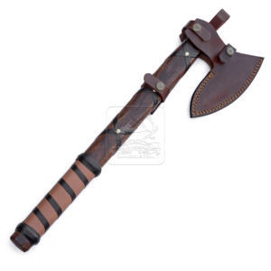 Handmade Viking Axe Tomahawk Hatchet DD-VikingAxe-145 Intricate Etching Designs Bearded Blade Engraved Damascus Steel Camping - Product Image 5