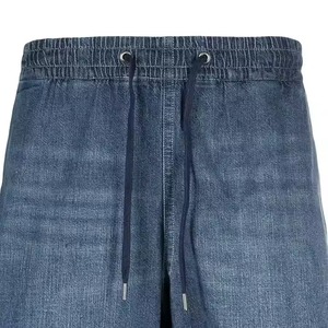 Pantalones cortos de entrenamiento de mezclilla elástica para hombre de alta calidad personalizada de calidad superior al mejor precio pantalones cortos de calle de Color sólido para hombre - Product Image 5