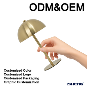 Lampe de bureau LED moderne en fer personnalisée, lampe de chevet à tige fine en forme de champignon, lampe de table sans fil à commande tactile alimentée par batterie - Product Image 5