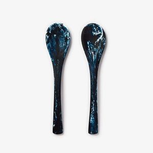 Servidores de Ensalada Grandes Únicos Aprobados, con Cuchara de Resina Moderna con Remolino Brillante Mate, Precio de Fábrica, OEM para Fiestas y Bufés de Cocina - Product Image 6