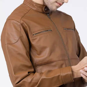 Veste en cuir de motard à coupe régulière, grande personnalité, livraison rapide, prix réduit, poids lourd, design de logo personnalisé, veste pour hommes - Product Image 6