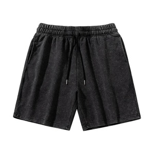 350 GSM coton éponge été hommes lavé à l'acide Shorts de sueur conception de haute qualité Logo personnalisé Shorts pour hommes nouveaux Shorts pour hommes - Product Image 3