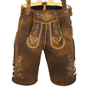 Kurz lederhose หนังแท้พร้อมโลโก้ที่กำหนดเองสำหรับผู้ชาย - Product Image 1