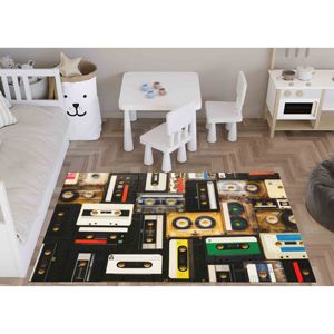 Alfombra Estampada: Diseño de Casete Nostálgico para Sala de Música y Decoración del Hogar, Alfombra de Terciopelo - Product Image 3