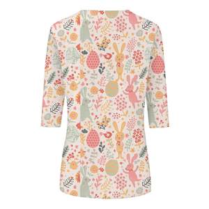 Camisetas de Algodón de Pana para Mujer de Alta Calidad, Ecológicas, Ajustadas, Transpirables, Diseño Personalizado, Patrón 3D, Moda en Venta - Product Image 6