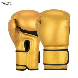 Optimice su rendimiento con los guantes de boxeo de grado profesional Material de cuero de alta calidad de color dorado según la elección del jugador - Product Image 1