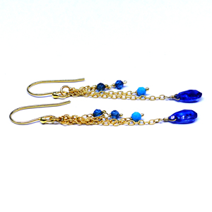 Party Wear 925 Sterling Silver Gold Plated Jewelry Multi Color Gemstone Women Wear Hanging Earring Set - Product Image 3