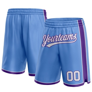 Industrie Direct Engro Sportswear Short de basket-ball personnalisé bleu clair blanc-violet authentique Short de basket-ball - Product Image 1