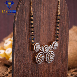 Labstone's 1.512 TDW เพชรทรงกลมสีเหลืองทอง mangalsutra สำหรับงานแต่งงานและของขวัญ VS สีโรเดียมชุบ - Product Image 2