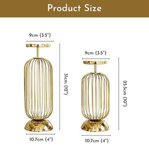 Bougeoir de luxe en métal pour la décoration intérieure, bougeoir pilier en fer, candélabre de table décoratif vintage pour le salon - Product Image 2