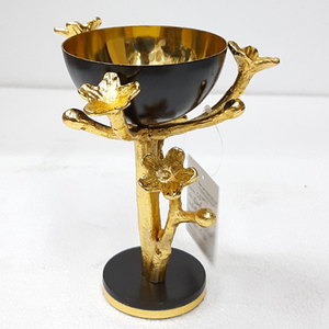 Bol rond en acier inoxydable et en laiton texturé martelé, finition brillante, pour servir des fruits secs, décoration d'intérieur - Product Image 5