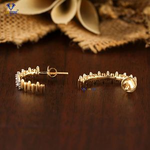 Boucles d'oreilles en or jaune 18 carats avec diamant Labgrown 0.16 TDW rond taille brillant HPHT/CVD bijoux - Product Image 4