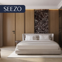 Ensemble de mobilier de chambre d'hôtel : Service complet pour chaînes d'hôtels, avec commode intégrée et miroir, finition stratifiée
