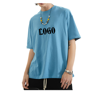 Camiseta personalizada de 100% algodón de talla grande para hombre, bordado de gran tamaño/Logotipo estampado Dtg, diseño personalizable en blanco lavado con ácido - Product Image 1