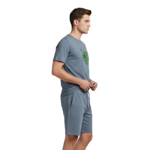 Ensembles courts pour hommes, décontractés, solides, jogging, t-shirt, shorts, service personnalisé OEM, haute qualité, respirant, léger, écologique, été - Product Image 6