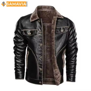 Chaqueta de bombardero de cuero de camionero de estilo universitario clásico Unisex de cuero genuino OEM impermeable a prueba de viento primavera SAMAVIA Industry - Product Image 1