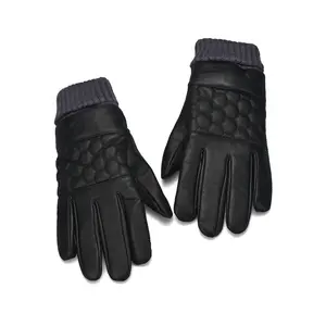 2023 Men's Premium Black Waterproof Leather Driving Lining Racing Motorcycle Biker Heated Glove