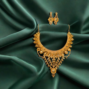 ชุดต่างหูสร้อยคอ2025ขายดีพร้อมสร้อยคอชุบทอง22K สำหรับผู้หญิงชุดสร้อยคอต่างหูเครื่องประดับโดยผู้ส่งออก - Product Image 3