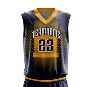 Kit de baloncesto personalizado deportivo para hombre con sublimación de alta calidad, logotipo personalizado en uniforme de baloncesto de talla grande - Product Image 3