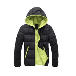 Chaqueta acolchada de burbujas acolchada de peso pesado para exteriores de invierno con diseño de logotipo personalizado de alta calidad para hombres con capucha - Product Image 4