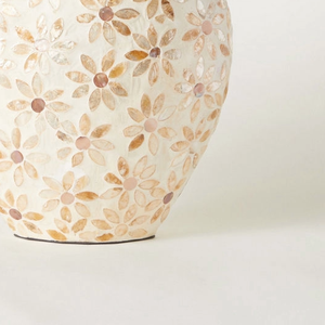 Vase ovale en nacre de luxe, vase en mosaïque de coquillages fait à la main, élégant pour la décoration de la maison, du salon, de la chambre à coucher, de la table - Product Image 3