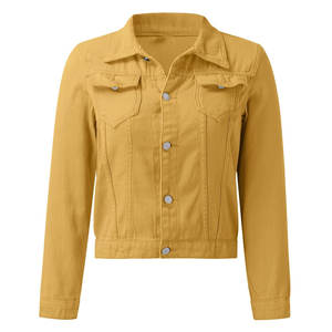 Chaqueta Vaquera Corta de Diseño Moderno para Mujer, OEM, Alta Calidad, 100% Algodón, Cuello Camisero, Transpirable - Product Image 1