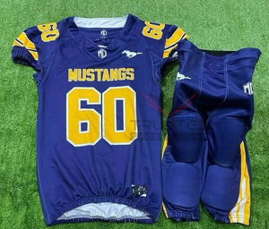 Conjunto de Uniforme de Fútbol Americano de Manga Corta, Secado Rápido y Transpirable, con Impresión por Sublimación Personalizable, Servicio OEM - Product Image 2