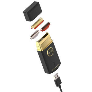 Afeitadora Eléctrica Portátil Recargable por USB para Hombre, Mini Afeitadora de Lámina Única para Eliminar el Vello Facial, Color Negro, Cuchilla Doble de Repuesto para Uso en Autocaravanas - Product Image 5