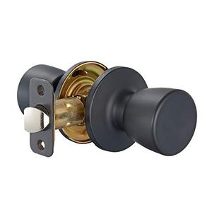 For Basics Tulip Passage <b>Door</b> <b>Knob</b> <b>Matte</b> <b>Black</b> Ambidextrous Easy Installation - Product Image 1