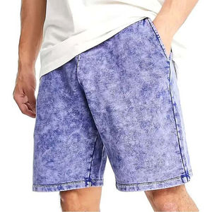 Short de survêtement en coton vieilli avec LOGO personnalisé Short délavé au soleil Short pour homme délavé à l'acide avec bord coupé - Product Image 1