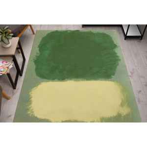 Tapis imprimé abstrait moderne vert, design 3D cool pour chambre, couloir, entrée, avec tapis moelleux à poils longs - Product Image 2