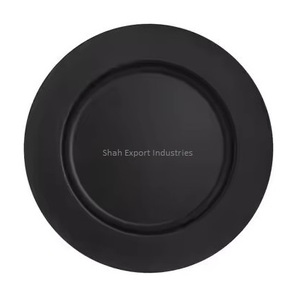 Assiette de chargeur en métal fini cuivre martelé Design forme ronde pour la maison mariage vaisselle de table plats et assiettes - Product Image 5